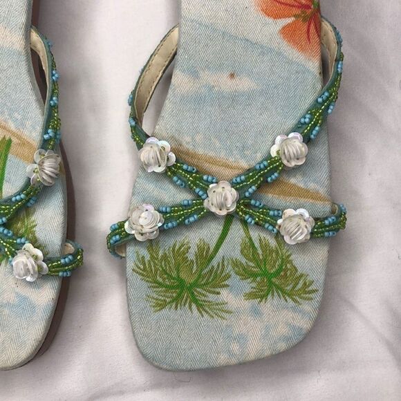 Usindo Palm Tree Sandals. Size 6. - Picture 3 of 7